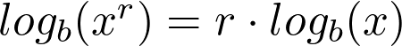 log_b(x^r) = r \cdot log_b(x)