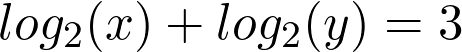 log_2(x) + log_2(y) = 3