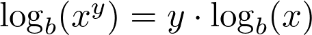 \log_b(x^y) = y \cdot \log_b(x)