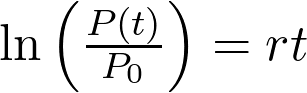 \ln\left(\frac{P(t)}{P_0}\right) = rt