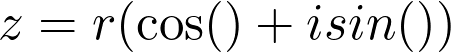  z = r(\cos(θ) + i sin(θ)) 