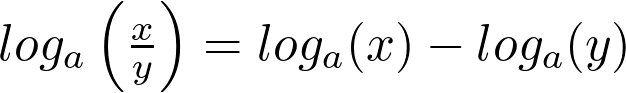 log_a\left(\frac{x}{y}\right) = log_a(x) - log_a(y)