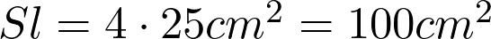  Sl = 4 \cdot 25 cm^2 = 100 cm^2  