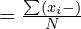  σ² = \frac{\sum (x_i - μ)²}{N} 