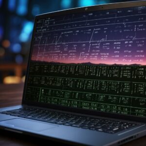 schemo di computer portatile con numeri